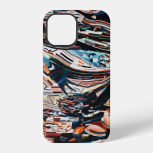Stapel von braunen und blauen hölzernen Booten iPhone 12 Hülle