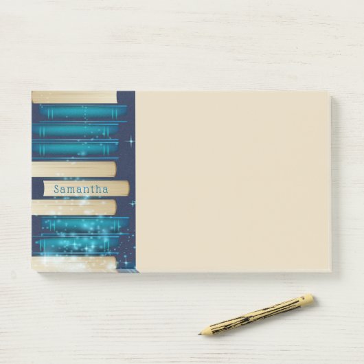 Stapel von Büchern Design Post it Notes Post-it Klebezettel (Auf Schreibtisch)