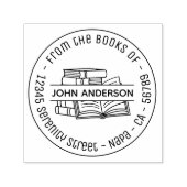 Stapel von Büchern - Round-Address-Buchzeichen 3 Permastempel (Design)