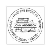 Stapel von Büchern - Round-Address-Buchzeichen 3 Permastempel (Design)