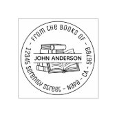Stapel von Büchern - Round-Address-Buchzeichen 4 Gummistempel (Prägung)