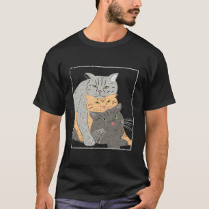 Stapel von drei Katzen Katzen Liebhaber Wordless G T-Shirt