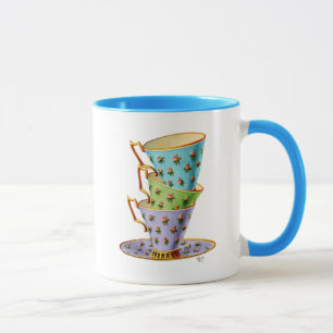 Stapel von drei Vintagen Teacups Tasse