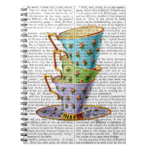 Stapel von drei Vintagen Teakups Notizblock