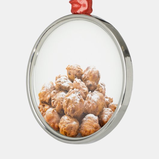 Stapel von gezuckert oliebollen oder brieten ornament aus metall (Links)