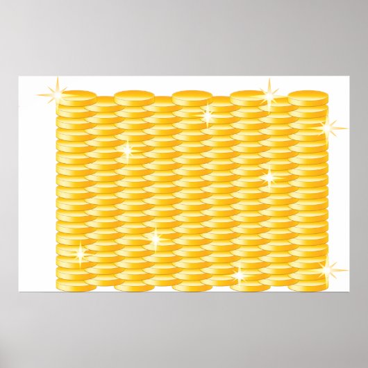 Stapel von Goldmünzen Poster (Vorne)