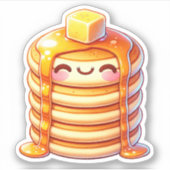 Stapel von Pancakes Custom-Cut Vinyl Stickers Aufkleber (Vorderseite)