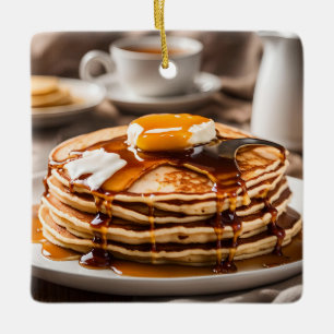 Stapel von Pfannkuchen Keramikornament