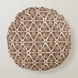 Stapel von Poo Emoji Rundes Kissen