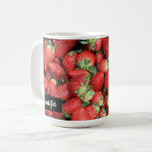 Stapel von Red Juicy Strawberries Fotografie Kaffeetasse (Vorderseite Links)