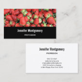 Stapel von Red Juicy Strawberries Fotografie Visitenkarte (Vorne/Hinten)