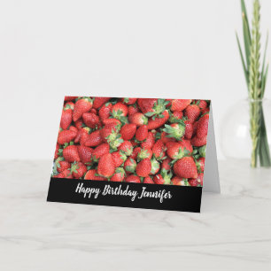 Stapel von Red Juicy Strawberries Geburtstag Karte