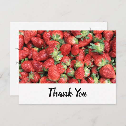 Stapel von Red Juicy Strawberries Vielen Dank Postkarte (Vorne/Hinten)