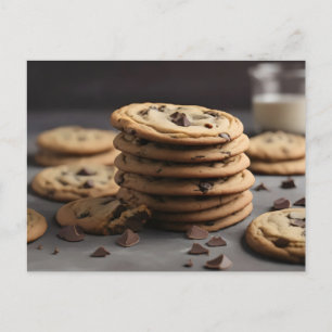 Stapel von Schokoladenkeksen Postkarte