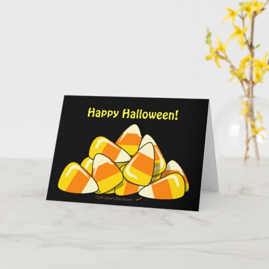 Stapel von Süßigkeits-Mais-Halloween-Schablone Karte (Gelbe Blume)