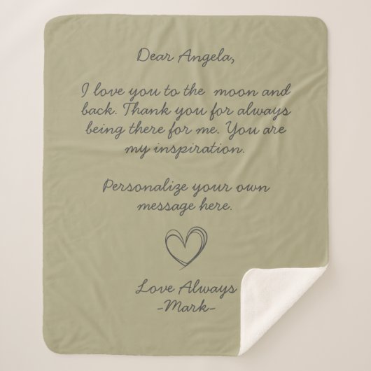 Stapelhandgeschriebener Liebe oder Meldung Sherpadecke (Vorderseite)