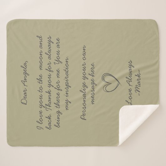 Stapelhandgeschriebener Liebe oder Meldung Sherpadecke (Vorderseite (Horizontal))