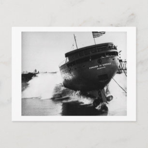 Stapellauf der Edmund Fitzgerald  8.6.1958 (#2) Postkarte