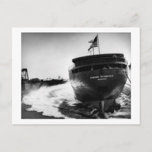 Stapellauf der Edmund Fitzgerald  8.6.1958 (#3) Postkarte