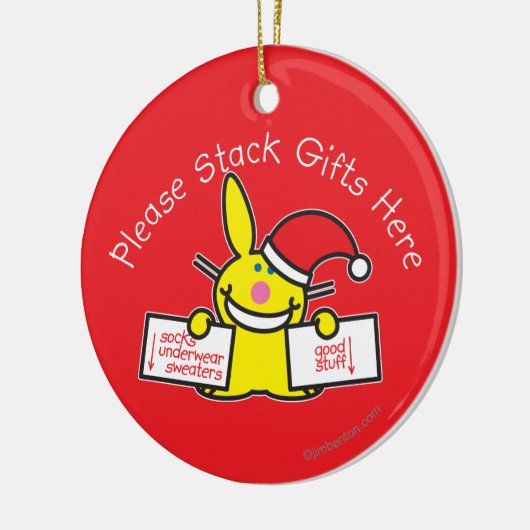 Stapeln Sie bitte Geschenke hier Keramikornament (Links)