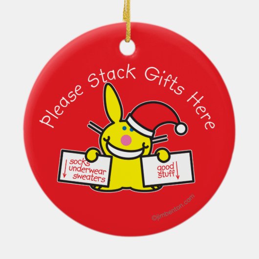 Stapeln Sie bitte Geschenke hier Keramikornament (Hinten)