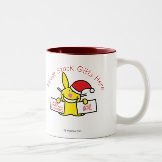 Stapeln Sie bitte Geschenke hier Zweifarbige Tasse (Rechts)