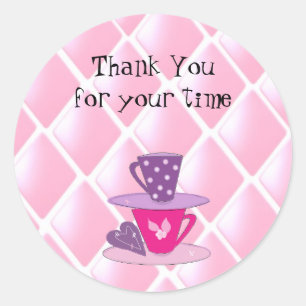 Stapeln von Teacups Runder Aufkleber