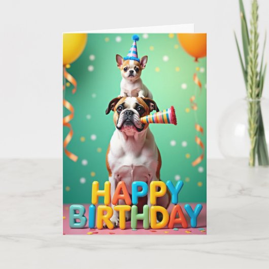 Stapels Puppies Party Karte (Vorderseite)