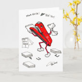 Stapler in einem Papierlager Geburtstagskarte Karte (Gelbe Blume)