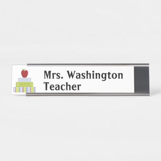 Staplungsbuch-Lehrer-Schreibtisch-Namensschild Schreibtischnamensplakette (Vorderseite )