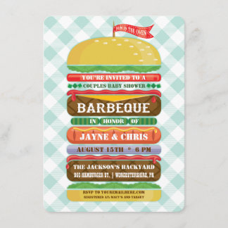 Staplungshamburger-Babyparty-Grill Einladung