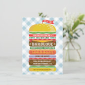 Staplungshamburger-Party Einladung (Stehend Vorderseite)