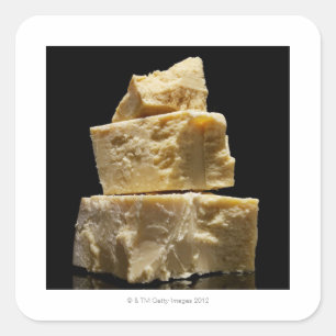 Staplungsklumpen von Parmasean Käse Quadratischer Aufkleber