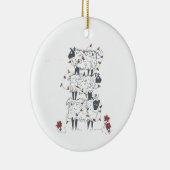 Staplungsschafe am Weihnachten Keramikornament (Rechts)