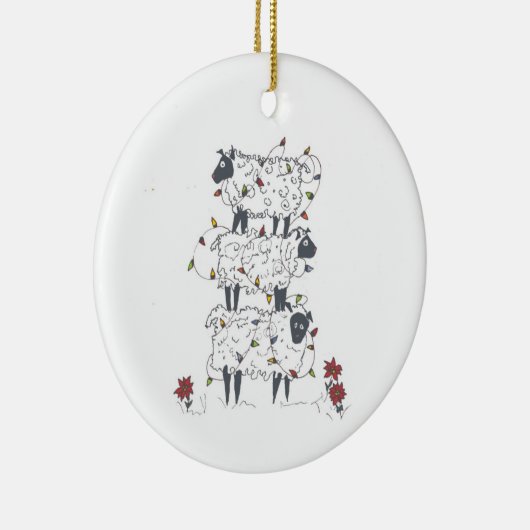 Staplungsschafe am Weihnachten Keramikornament (Rechts)