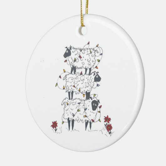 Staplungsschafe am Weihnachten Keramikornament (Links)