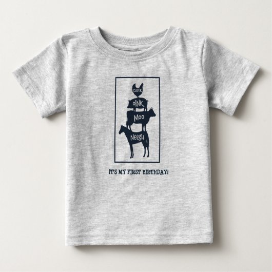 Staplungsvieh-personalisierter Geburtstag Baby T-shirt (Vorderseite)