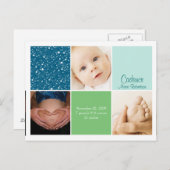 Star 3 Foto Geburtserklärung Ankündigungspostkarte (Vorne/Hinten)