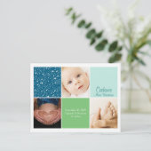 Star 3 Foto Geburtserklärung Ankündigungspostkarte (Stehend Vorderseite)