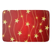 Star Adorned Ruby Red Pattern Badematte (Vorderseite)