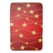 Star Adorned Ruby Red Pattern Badematte (Vorderseite Vertikal)