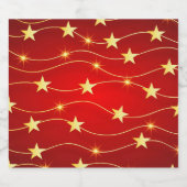 Star Adorned Ruby Red Pattern Bierflaschenetikett (Einzelnes Label)