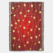 Star Adorned Ruby Red Pattern Decke (Vorderseite Vertikal)