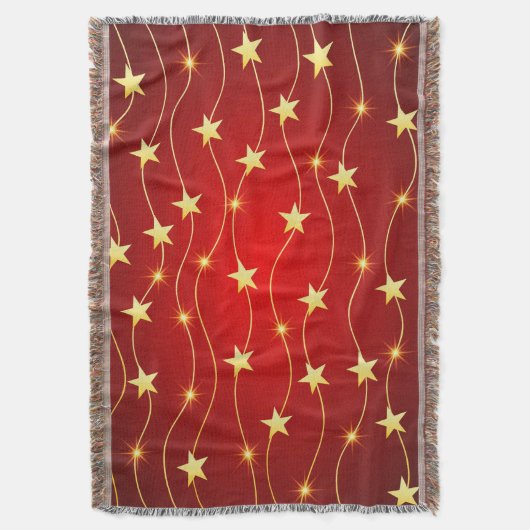 Star Adorned Ruby Red Pattern Decke (Vorderseite Vertikal)