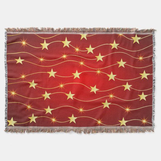 Star Adorned Ruby Red Pattern Decke (Vorderseite)
