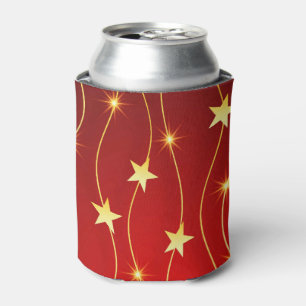 Star Adorned Ruby Red Pattern Dosenkühler
