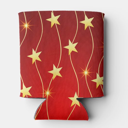 Star Adorned Ruby Red Pattern Dosenkühler (Rückseite)