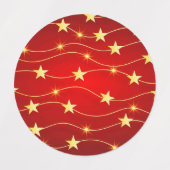 Star Adorned Ruby Red Pattern Etiketten (Design 2)