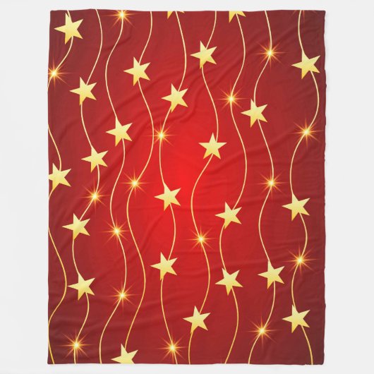 Star Adorned Ruby Red Pattern Fleecedecke (Vorderseite)