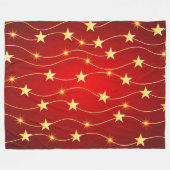 Star Adorned Ruby Red Pattern Fleecedecke (Vorderseite (Horizontal))